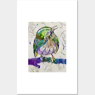 Colour Bird Ink Wash Water Colour Posters and Art